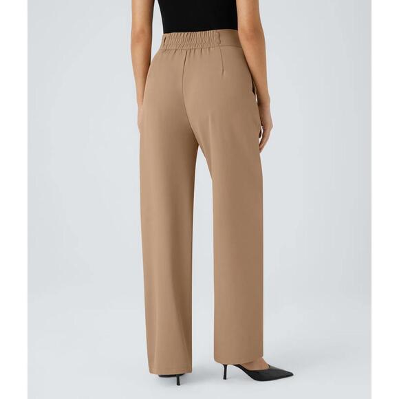 NWT Halara Flex™ High Waisted Shirred Straight Leg Work Pants Size Small Tall - Picture 2 of 7